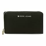 Pepe Jeans Diane Portafoglio con porta carte di credito nero 19,5 x 10 x 2 cm finta pelle, Nero, Billetero con tarjetero, Portafoglio con porta carte di credito