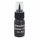 Inchiostro per Tatuaggi Temporanei, Set di Inchiostri per Tatuaggi Semipermanenti Fai-da-te Nero Liquido da 30 Ml per Uomini e Donne