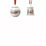 Hutschenreuther Set mini campana e mini sfera di Natale 2023 'lunghezza multicolore