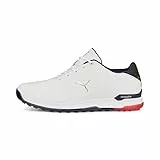 PUMA Proadapt, Pelle Alphacat, Scarpe da Golf Uomo, Bianco Navy per Tutti i Tempi Rosso, 44 EU