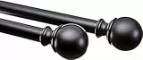 Amazon Basics, Bastone per tenda, con terminali a cilindro, Da 91.4 a 182.9 cm, colore nero