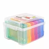 Vaessen Creative Scatola portaoggetti colorata con 6 scatole, sistema di organizzazione, trasparente e colorato, per utensili fai da te, gioielli e giocattoli