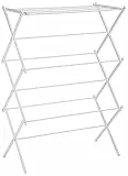 Amazon Basics - Stendibiancheria pieghevole, bianco, metallo