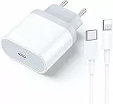 Caricatore iPhone, Caricabatterie Rapido USB C 20W con Cavo da 2M Adattatore Alimentazione Presa Carica Muro Ricarica Spina Compatibile con iPhone 14/14 Pro/14 Pro Max/14 Plus/13/12/11/XS/XR/8/iPad