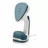 Ariete 6246 Duetto, Ferro Verticale a Vapore e Ferro da Stiro, Ferro da viaggio, Piastra in Ceramica Antiaderente, 1000W, 180Ml, Vapore Potente e Continuo, Bianco/Blu
