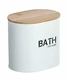 WENKO Contenitore da bagno con coperchio Gara bianco - Contenitore portaoggetti, cestino da bagno Capacità: 1.092 l, Acciaio, 14.5 x 13.5 x 10.5 cm, Bianco