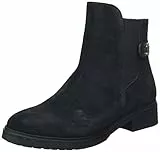 Tommy Hilfiger Stivaletto Donna TH Suede Flat Boot in Pelle Scamosciata, Nero (Black), 41 EU
