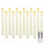Forever Speed Candele a LED con telecomando e timer, 12 pezzi di candele natalizie con calda fiamma gialla tremolante, candele senza gocce per matrimoni, decorazione della casa, Natale (giallo)