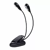VBESTLIFE Lampada da Lettura a Libro con Clip su leggio, Mini Lampada a LED a Doppio Braccio Regolabile per leggio, Lettura Notturna(8 Perline)