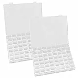 Scatola portaoggetti con 56 scomparti con strass, scatola per perline, in plastica trasparente, organizer per nail art con strass 56
