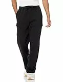 Amazon Essentials Pantaloni Cargo Felpati Uomo, Nero, XXL
