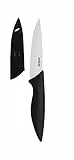 Excelsa Coltello Frutta con Coprilama, Ceramica, Nero/Bianco, Lama 10 Cm