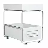 LANTUS Organizer per lavello - Cassetto portaoggetti in metallo - Supporto scorrevole con divisori per spezie, doccia, guardia-pranzo - cucina, bagno, sotto lavandino, scaffali per garage, bianco