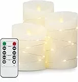Yinuo Candle Candele a LED con funzione timer, fiamma tremolante con telecomando, decorazione da bagno, decorazione da tavolo, soggiorno
