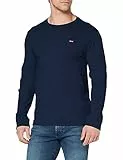 Levi's Ls Original Hm Tee Ls Cotton + Patch Dr, Maglietta a Maniche Lunghe Uomo, Ls Cotton + Patch Dress Blues, M