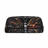 AthuAh Mystery Butterfly - Astuccio portamatite portatile, con cerniera, grande capacità, unisex, Argento, Taglia unica, Organizer per imballaggio
