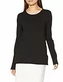 Amazon Essentials T-Shirt Girocollo a Maniche Lunghe con vestibilità Classica (Taglie Forti Disponibili) Donna, Nero, XXL
