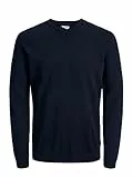 Jack & Jones Jjebasic Knit V-Neck Noos Felpa, Blu Navy Blazer, Large Uomo