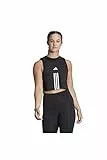 adidas W TR-ES COT TK T-Shirt, Black/White, M Donna