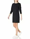 Amazon Essentials Abito Girocollo in Pile a Maniche Lunghe sopra Il Ginocchio Donna, Nero, S