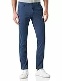 BOSS Slim-Fit Trousers in Printed Stretch-Cotton Twill Pantaloni, Navy 413, 38W / 32L Uomo
