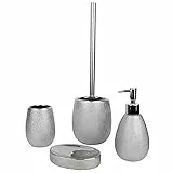 Axentia Set Accessori Bagno, Argento, Cesto Ø ca. 12 cm, Altezza ca. 40 cm