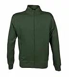 Niscioma Felpa da Lavoro Uomo Zip Intera - Felpe Senza Cappuccio Tinta Unita Stampabili, Maglia Tuta Non Felpata Misto Cotone, Collo a Lupetto Zip Corta, Modello Geo