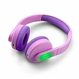PHILIPS Cuffie On-Ear Wireless per Bambini TAK4206PK/00 Bluetooth, con Volume Limitato, Fino a 28 ore di Riproduzione, Design Colorato, Rosa con Luci, Nuova Versione