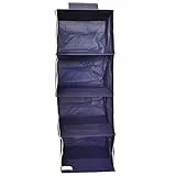 Organizer Armadio 30 x 30 x 84 cm, con 4 ripiani, Salvaspazio Portatutto da Appendere per Maglioni, T-Shirt, Scarpe, Borse - Blu - House Collection