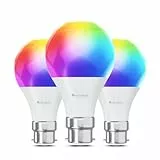 Nanoleaf Matter Essentials - Lampadine LED B22, confezione da 3 lampadine RGBW, dimmerabili Smart – Matter Over Thread, Bluetooth che cambiano colore, funziona con Google Apple, Room Decor & Gaming