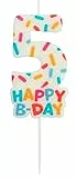 Folat Candele Cozy Sprinkles Numero 5-7 cm-Decorazioni Torta adatto Feste di Compleanno, Anniversario, Matrimonio, Baby Shower, Multicolore, 7 cm, 24115