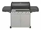 Campingaz 4 Series Classic LS Plus Gas Grill Barbecue con 4 Bruciatori, Sistema di Pulizia Facile InstaClean, 2 Tavoli a Lato, Grigio, 160.3 x 60 x 115.6 cm