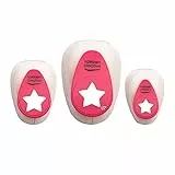 Iris Ohyama Vaessen Creative de Perforatrici di Forme per Carta Stelle, 1,5, 2,5, e 3,75 cm, 3 unità, fino a 160g, per L'artigianato e lo Scrapbooking, Metallo, White-pink, vari