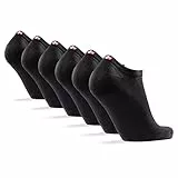 DANISH ENDURANCE 6 Paia Calzini Uomo Donna, Fantasmini alla caviglia in Bamboo, Calzini Corti Estivi Unisex, Nero, EU 39-42
