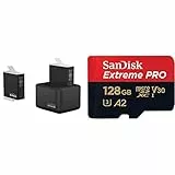 GoPro Dual Battery Charger + 2 batterie Enduro (HERO11 Black/HERO10 Black/HERO9 Black) & SanDisk 128 GB Extreme PRO scheda microSDXC + adattatore SD + RescuePRO Deluxe