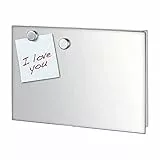 WENKO Cassetta portachiavi magnetica Specchio 30 x 20 cm - Cassetta portachiavi, specchio, bacheca magnetica con 17 ganci, Vetro temperato, 30 x 20 x 5 cm