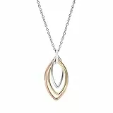 Fossil Collana Da Donna, Lunghezza: 17,7 Cm + 19 Cm Collana In Oro, Oro Rosa, Argento, Cz Tricolore, Acciaio Inossidabile, JF02779998