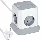 USB C Ciabatta Multipresa con 4 prese e 3 USB, Multipresa Cubo 1 tipo C e 2 USB-A, Multipresa Elettrica con Protezione da Sovraccarico con Cavo da 1.8 m