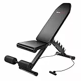 Ultrasport Panca Per Pesi Con Rack, Regolabile in Cinque Altezze, Per Bench Press, Sit-Up, Con Maniglie Per Dips, Può Essere Usata Come Panca Inclinata, Sedile Confortevole in Similpelle