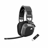 Corsair HS80 MAX WIRELESS Cuffie da Gioco Multipiattaforma con Bluetooth - Dolby Atmos - Microfono di Qualità Broadcast - Compatibile iCUE - PC, Mac, PS5, PS4, Mobile - Grigio Acciaio