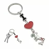 Powersell Portachiavi con Anello Porta Chiavi Tascabile Bandiera Nazionale Italiana Italia in Metallo, Accessorio per Uomo e Donna, Idea Regalo (LOVE ITALY)