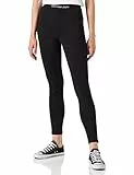 Calvin Klein Jeans Shrunken Logo Milano Leggings Pantaloni Tuta Donna, Nero (CK Black), M