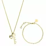 PURELEI® Set di gioielli Ke Aloha (oro), Set di collana e bracciale donna in acciao inossidabile, Set regalo collana con ciondolo a cuore e bracciale sottile, waterproof