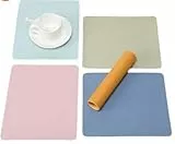 Set 4 tovagliette americane lavabili | Tovagliette americane lavabili plastica misura 40x30 | 4 colori Giallo,rosa,azzurro,verde | Tovaglietta colazione Lavabile