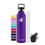 KollyKolla Borraccia Termica 750 ml | Borraccia con Cannuccia | Borracce Termiche Senza BPA | Bottiglia Termica Senza Perdite | Scuola, Sport, Bici, Yoga, Palestra | Caldo per 12 Ore/Freddo 24 Ore