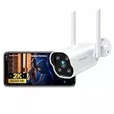 GNCC 2K Telecamera Esterna WiFi, Videocamera di Sorveglianza con Impermeabilità IP65, Visione Notturna, Audio Bidirezionale, Rilevamento Movimento e Suoni, Compatibile con Alexa (T1Pro)