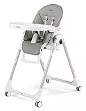 Peg Perego Prima Pappa Follow Me Seggiolone Pappa Neonati Reclinabile, Funzione Sdraietta, 4 ruote, Pieghevole e Ultracompatto, per Bambini da 0 a 3 Anni (0-15 kg), Ice