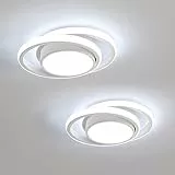 Delaveek 2 Pezzi Plafoniera LED Soffitto, Lampada da Soffitto 32W 3600LM, Rotonda Plafoniere Moderno per Camera da Letto, Corridoio, Soggiorno, Cucina, Bianco Freddo 6500K, Diametro 28 cm