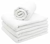 ZOLLNER 4 asciugamani da sauna e doccia, 70x180 cm, cotone, 330g/mq, bianco, 332