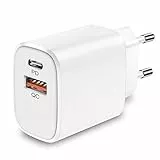 Caricatore USB C da Muro, YSYFAD 20W Caricabatterie Rapido con Presa USB C e USB A, PD & QC 3.0 Dual Port Alimentatore Ricarica Rapida per i Phone 13/12/11/Pro/Max/mini/SE 2020, Samsung S21, i pad